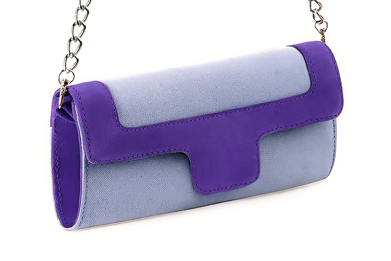 Dress clutch for wedding and parties in lavender purple and violet purple - Front view